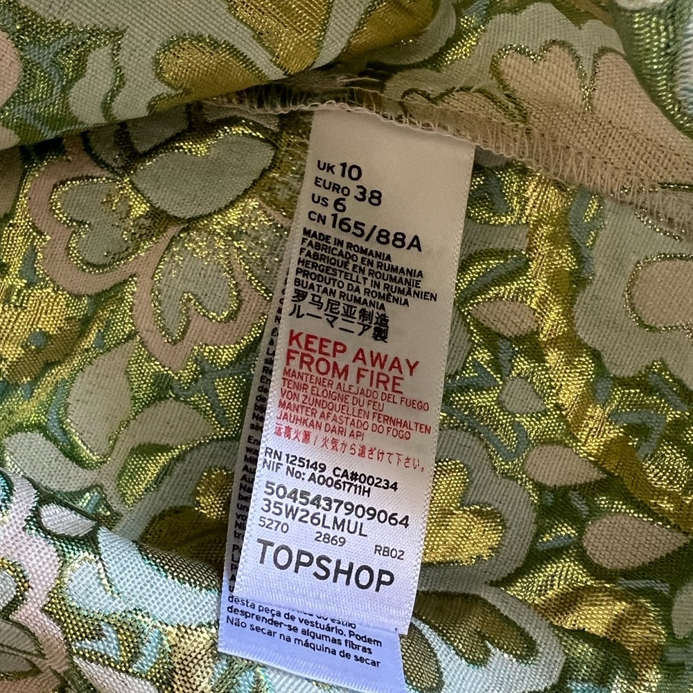 NWT Topshop Women’s Pastel & Gold Toned One Shoulder Dress SZ 6🌸✨ - Picture 15 of 16